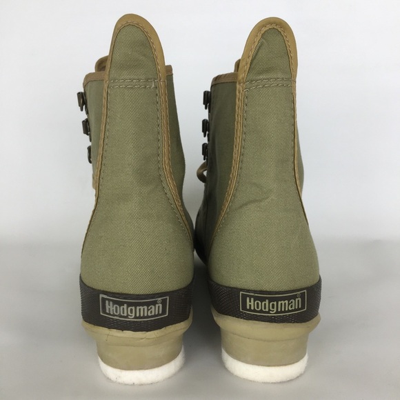 Hodgman Steel Shank Boots Men’s Green Brown New NWOT Canvas Fishing Boots Size 8 - Picture 7 of 11